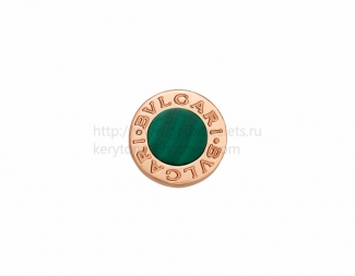Fake BVLGARI BVLGARI MAKE YOUR PAIR Rose Gold Single Earrings Set with Malachite