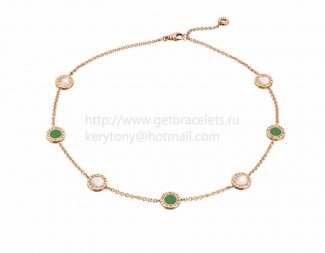 Copy BVLGARI BVLGARI Necklace in Pink Gold with Jadeite Jade and Mother of Pearl