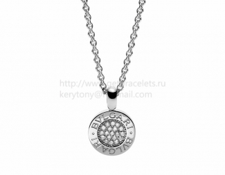 Cheap BVLGARI BVLGARI Pendant with White Gold Chain with Pave Diamonds
