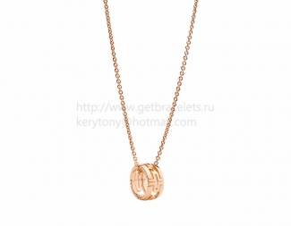 Replica BVLGARI Parentesi Pink Gold Round Pendant