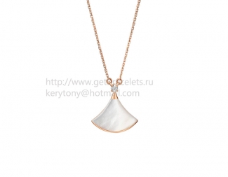 Replica Bvlgari Divas' Dream Necklace Rose Gold with Mother of Pearl and Pave Diamonds