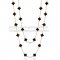 Van Cleef & Arpels Vintage Alhambra Necklace Pink Gold 20 Motifs With Black Agate Mother Of Pearl