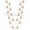 Van Cleef & Arpels Vintage Alhambra Necklace Pink Gold 20 Motifs With Tiger's Eye Mother Of Pearl