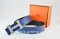 Hermes Reversible Belt Dark Blue/Black Togo Calfskin With 18k Silver Speckle H Buckle