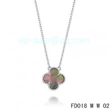 Replica Van Cleef & Arpels Vintage Alhambra Pendant In White Gold