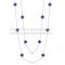 Van Cleef & Arpels Vintage Alhambra Necklace White Gold 10 Motifs With Lapis Stone Mother Of Pearl