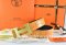 Hermes Reversible Belt Orange/Orange Crocodile Stripe Leather With18K Gold H Buckle