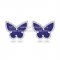 Van Cleef & Arpels Sweet Alhambra Butterfly Earrings White Gold With Lapis Stone Mother Of Pearl
