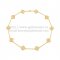 Van Cleef & Arpels Vintage Alhambra Long Necklace Yellow Gold 10 Motifs With Pave Diamonds