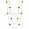 Van Cleef & Arpels Vintage Alhambra Necklace Yellow Gold 10 Motifs With Carnelian Mother Of Pearl