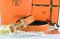 Hermes Reversible Belt Orange/Black Togo Calfskin With 18k Gold Geometric Stripe H Buckle