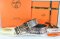 Hermes Reversible Belt Brown/Black Snake Stripe Leather With 18K Gold H au Carre Buckle