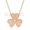 Van Cleef Arpels Frivole Necklace Pink Gold With Pave Diamonds