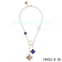 Cheap Van Cleef & Arpels Magic Alhambra Necklace In Pink Gold With 5 Motifs