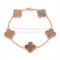 Van Cleef & Arpels Vintage Alhambra Bracelet 5 Motifs Pink Gold With Tiger's Eye Mother Of Pearl