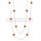 Van Cleef & Arpels Vintage Alhambra Necklace White Gold 10 Motifs With Carnelian Mother Of Pearl