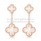 Van Cleef & Arpels Magic Alhambra Earrings Pink Gold With White Mother Of Pearl