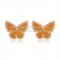 Van Cleef & Arpels Sweet Alhambra Butterfly Earrings Pink Gold With Tiger's Eye Mother Of Pearl