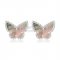 Van Cleef & Arpels Sweet Alhambra Butterfly Earrings White Gold With Gray Mother Of Pearl