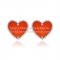 Van Cleef & Arpels Sweet Alhambra Heart Earrings White Gold With Carnelian Mother Of Pearl