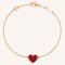Van Cleef & Arpels Sweet Alhambra Heart Bracelet Pink Gold Carnelian