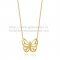 Van Cleef Arpels Butterfly Hollowing Carving Pendant Yellow Gold With Diamond