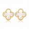 Van Cleef & Arpels Sweet Alhambra Earrings 15mm Yellow Gold With White Mother Of Pearl