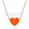 Van Cleef Arpels Sweet Alhambra Heart Pendant Pink Gold With Red Onyx Mother Of Pearl