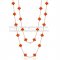 Van Cleef & Arpels Vintage Alhambra Necklace Pink Gold 20 Motifs With Carnelian Mother Of Pearl