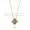 Van Cleef & Arpels Vintage Alhambra Pendant Yellow Gold Colorful Mother Of Pearl 15mm