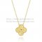 Van Cleef & Arpels Vintage Alhambra Pendant Yellow Gold With Round Diamonds