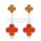 Van Cleef & Arpels Magic Alhambra Earrings White Gold With Tiger's Eye Carnelian