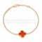 Van Cleef & Arpels Sweet Alhambra Bracelet Pink Gold With Carnelian Mother Of Pearl