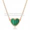 Van Cleef Arpels Sweet Alhambra Heart Pendant Pink Gold With Malachite Mother Of Pearl
