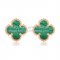 Van Cleef & Arpels Sweet Alhambra Earrings 9mm Pink Gold With Malachite Mother Of Pearl