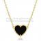 Van Cleef Arpels Sweet Alhambra Heart Pendant Yellow Gold With Black Onyx Mother Of Pearl