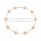 Van Cleef & Arpels Vintage Alhambra Long Necklace Pink Gold 10 Motifs With Pave Diamonds