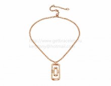 Replica BVLGARI Parentesi Necklace in Pink Gold with Full Pave Diamonds