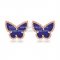 Van Cleef & Arpels Sweet Alhambra Butterfly Earrings Pink Gold With Lapis Stone Mother Of Pearl