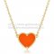 Van Cleef Arpels Sweet Alhambra Heart Pendant Yellow Gold With Red Onyx Mother Of Pearl