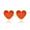 Van Cleef & Arpels Sweet Alhambra Heart Earrings Yellow Gold With Carnelian Mother Of Pearl