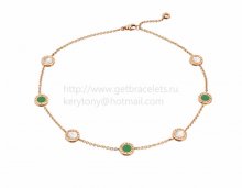 Copy BVLGARI BVLGARI Necklace in Pink Gold with Jadeite Jade and Mother of Pearl