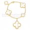 Van Cleef & Arpels Magic Alhambra Bracelet 5 Motifs Yellow Gold With White Mother Of Pearl