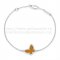 Van Cleef & Arpels Sweet Alhambra Butterfly Bracelet White Gold With Tiger's Eye Mother Of Pearl