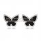 Van Cleef & Arpels Sweet Alhambra Butterfly Earrings White Gold With Black Onyx Mother Of Pearl