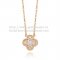 Van Cleef & Arpels Vintage Alhambra Pendant Pink Gold With Diamonds