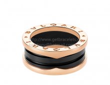 Replica Bvlgari B.zero1 Black Ceramic and Rose Gold Ring