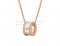 Replica Bvlgari B.zero1 Necklace Pink Gold White Ceramic with Pave Diamonds Pendant