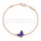 Van Cleef & Arpels Sweet Alhambra Butterfly Bracelet Pink Gold With Malachite Mother Of Pearl