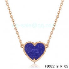 Replica Van Cleef & Arpels Alhambra Heart Necklace In Pink Gold